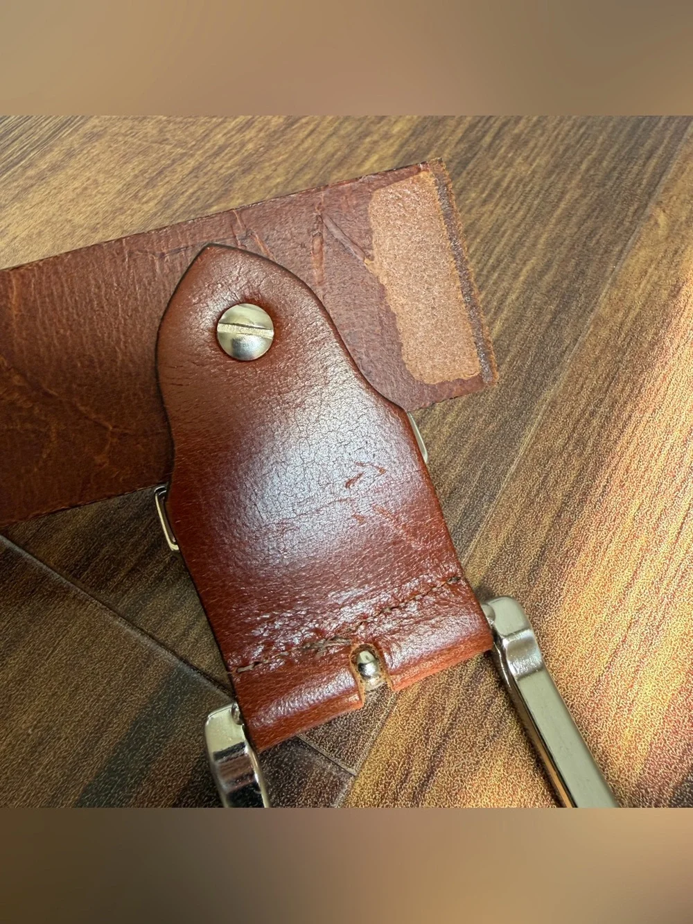 Bench Craft Leather Belt Chrome Western Size 34 Made in Canada